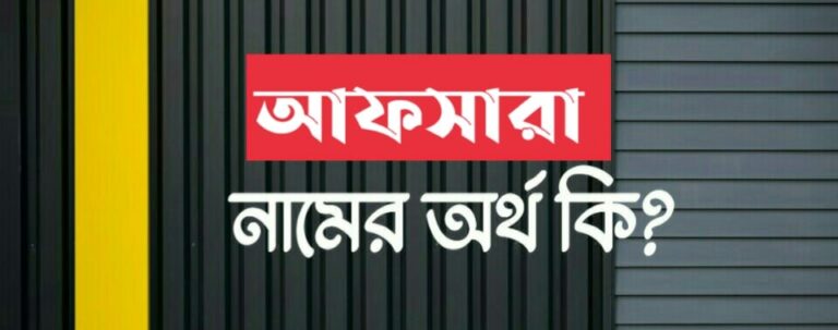 আফসারা নামের অর্থ কি? Afsara name meaning in Bengali