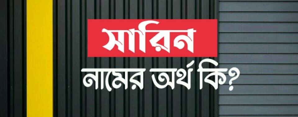 সারিন নামের অর্থ কি? Sarin Name Meaning in Bengali