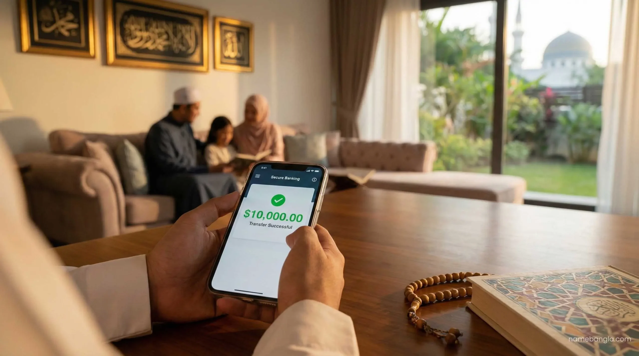 প্রবাসে আকীকার জন্য সুরক্ষিত মোবাইল রেমিটেন্স সেবার মাধ্যমে অর্থ পাঠানো।